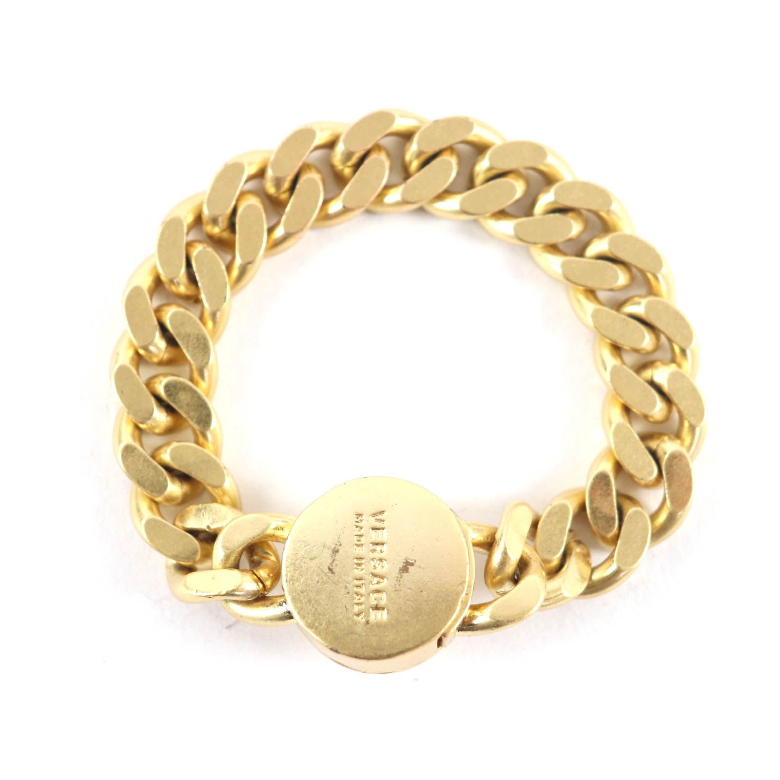 【美品】VERSACE ブレスレット メデューサ チェーン ゴールド イタリア製 美品 Versace メデューサ ブレスレット ゴールド 6連 チェーン メダル