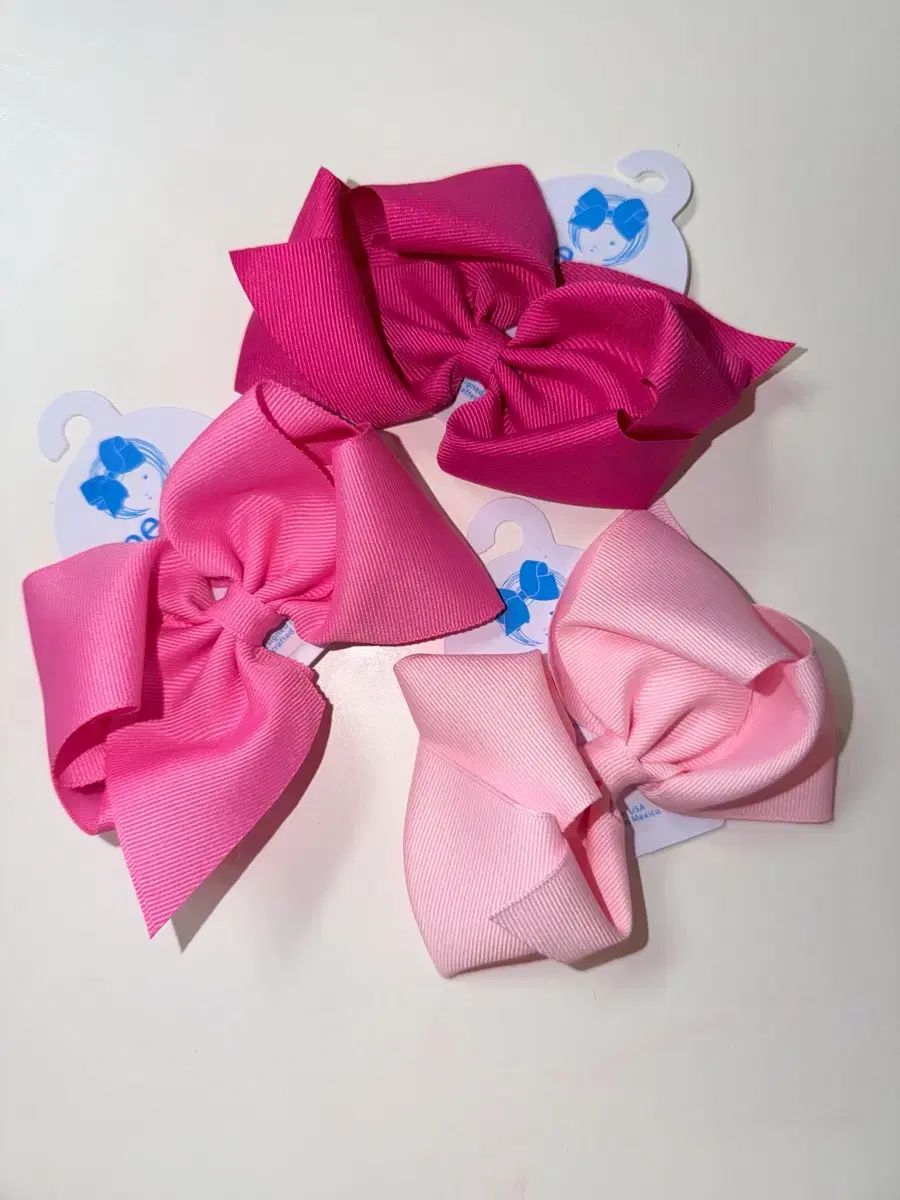 ウィーワンズ LEE リボン ヘアクリップ ミニキング ピンク 3種