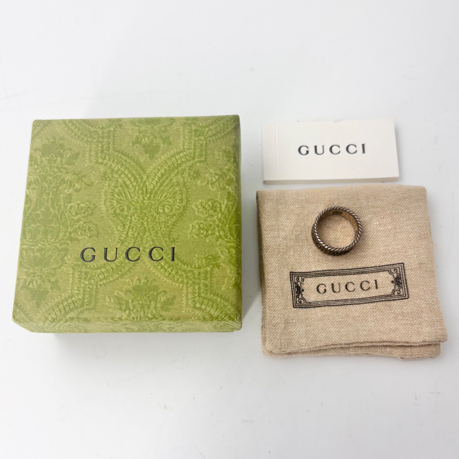 グッチ Ag925 インターロッキングG フラワーデザイン シルバーリング