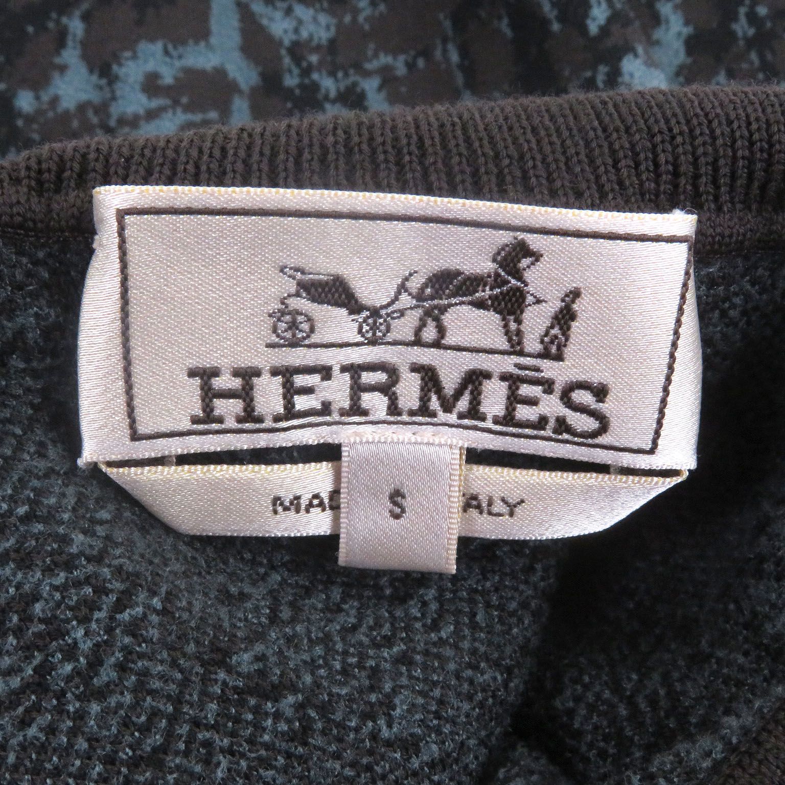 美品□HERMES エルメス 22AW ウール 総柄 ロングスリーブ 長袖