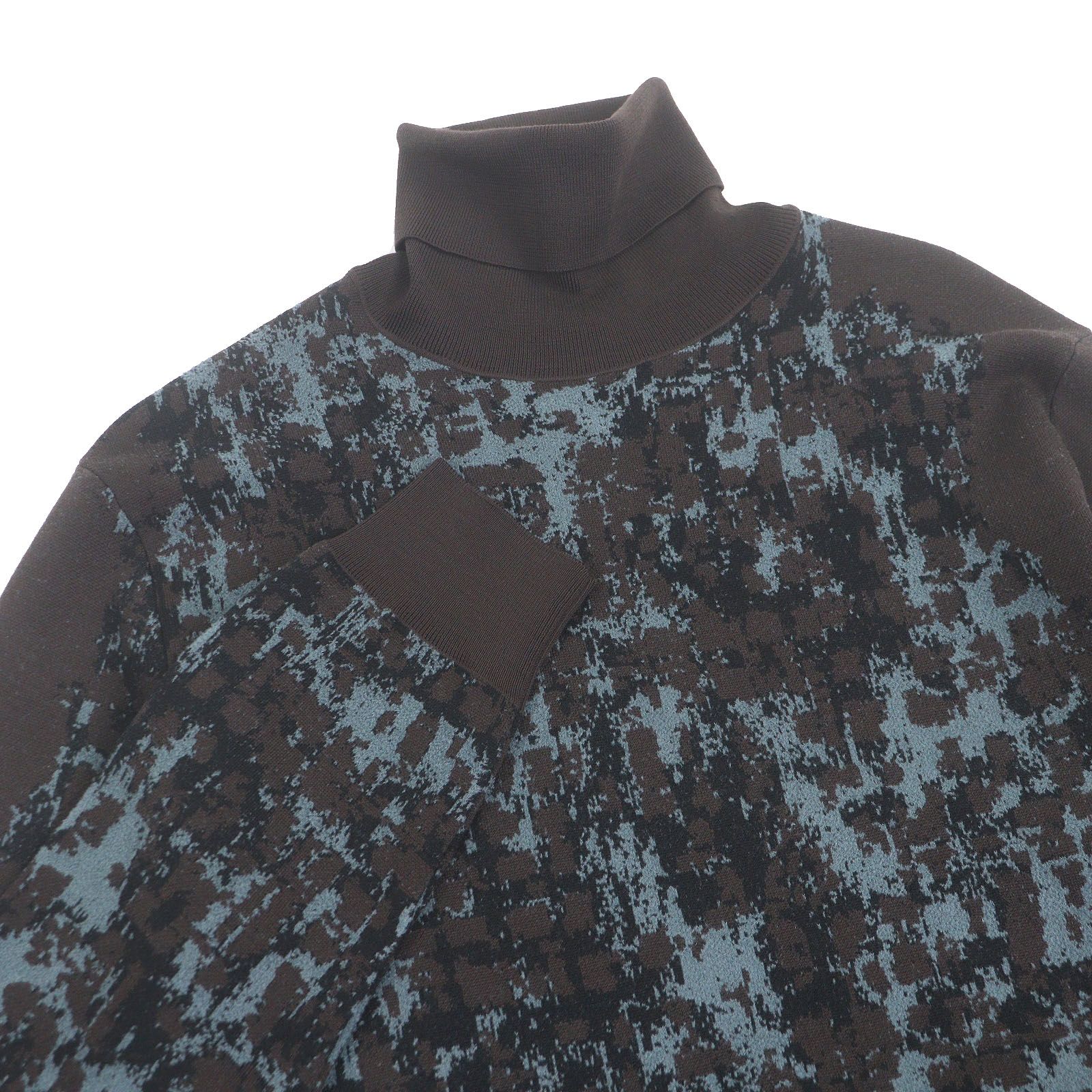 美品□HERMES エルメス 22AW ウール 総柄 ロングスリーブ 長袖