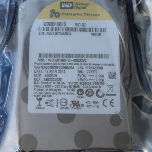 再生品 1年保証 Western Digital -02 D 22 V 2 XE 600 gb 6 s 10000 rpm 2.5 SAS HDD