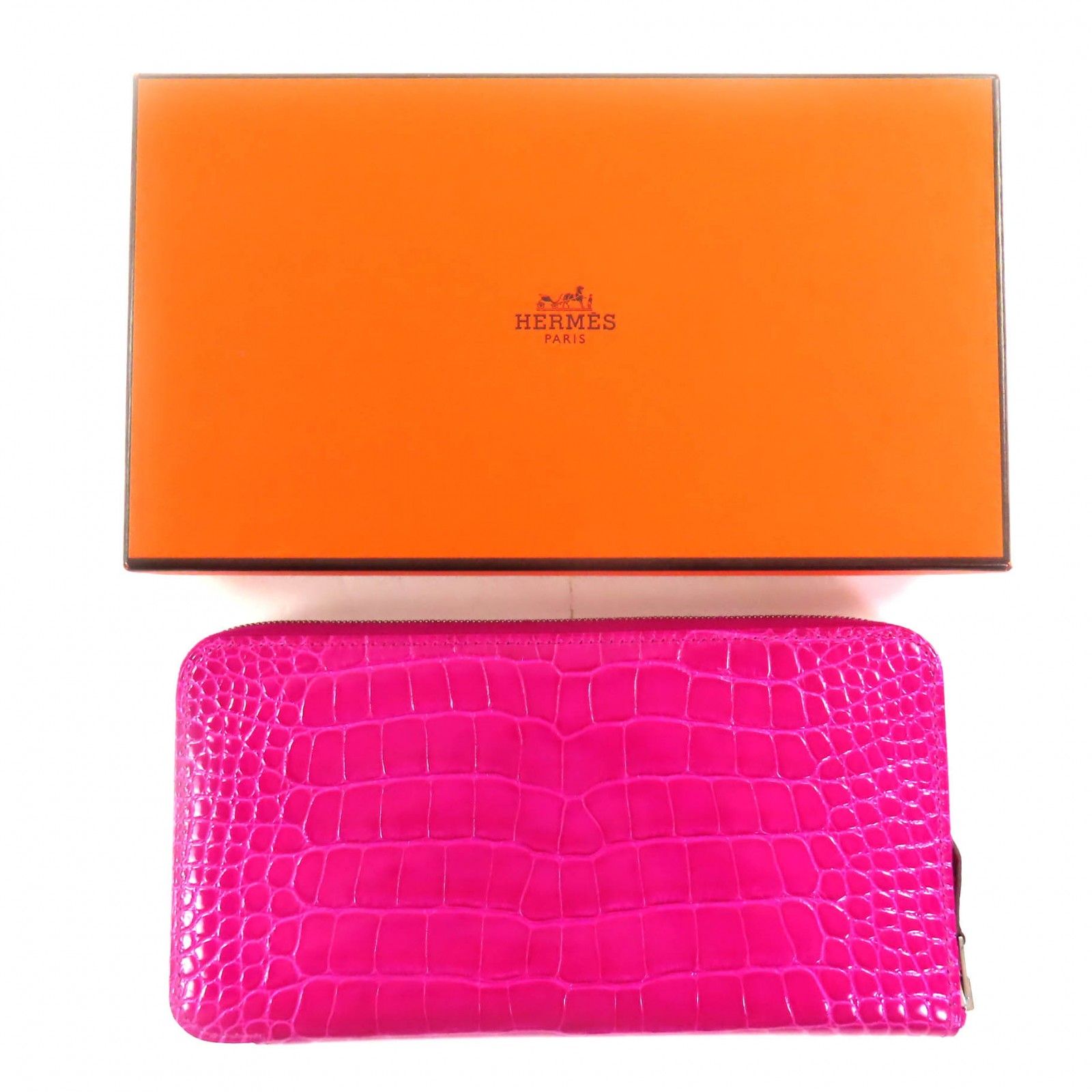 極美品◇HERMES エルメス アザップロングクラシック クロコダイル リセ