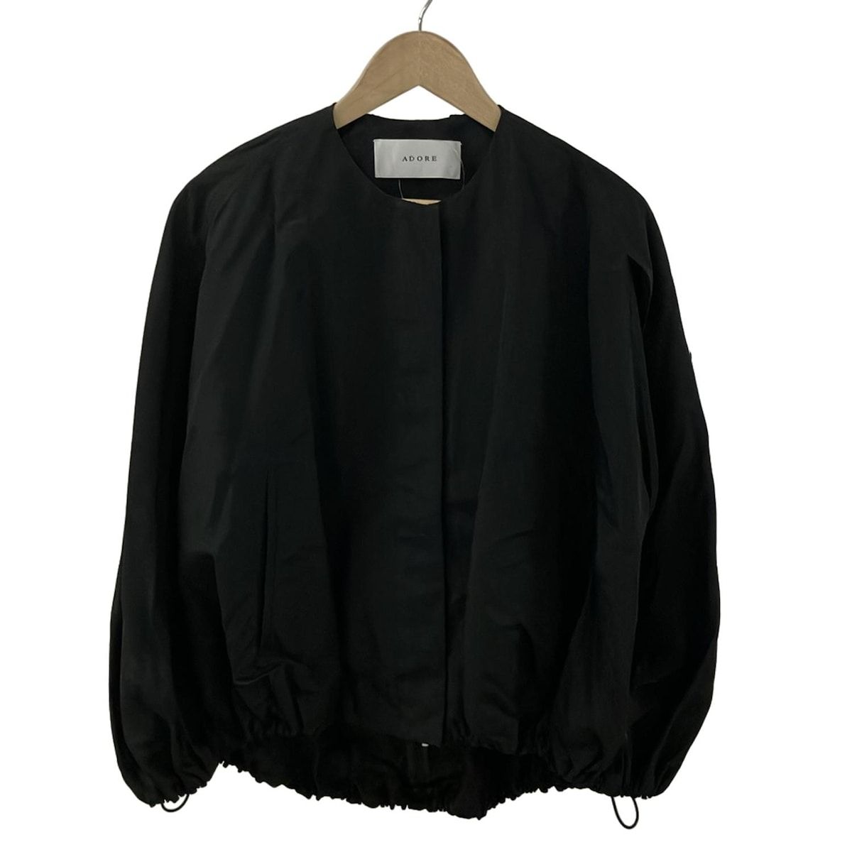 ADORE アドーア ポンチョ サイズ38 M レディース - 黒 ジップアップ 春 秋