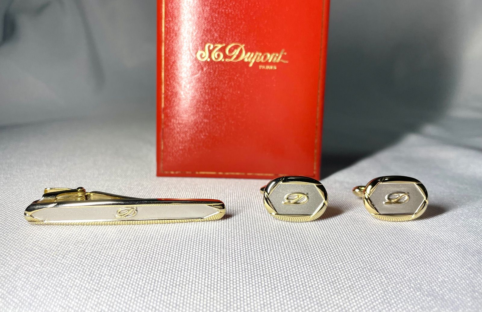 美品 S.T.Dupont デュポン Dロゴ ゴールド＆艶消しシルバー SV925