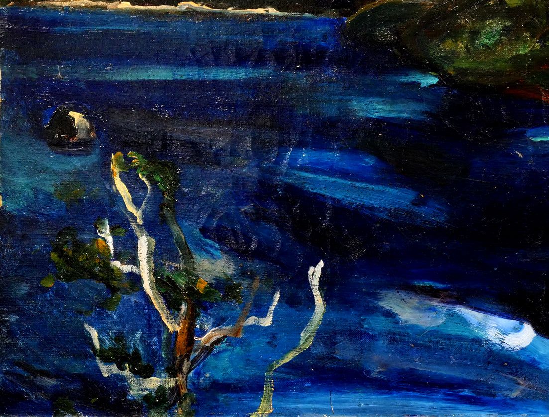 ホアンキエム湖での晩秋  (油絵) 上野山 清貢「晩秋の北海道摩周湖」油絵・P12号 一線美術創立会員 道立