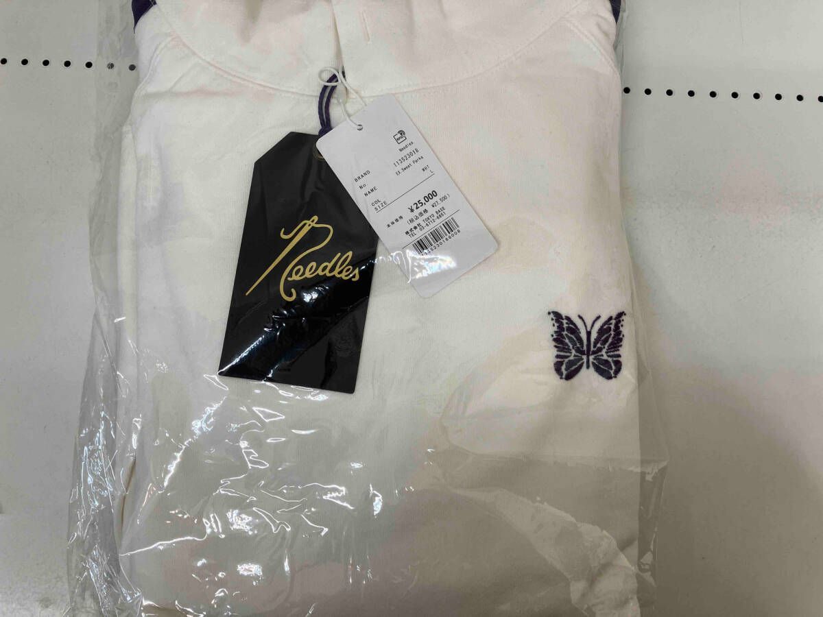 Needles ニードルス スウェットパーカー 白 紫 Lサイズ
