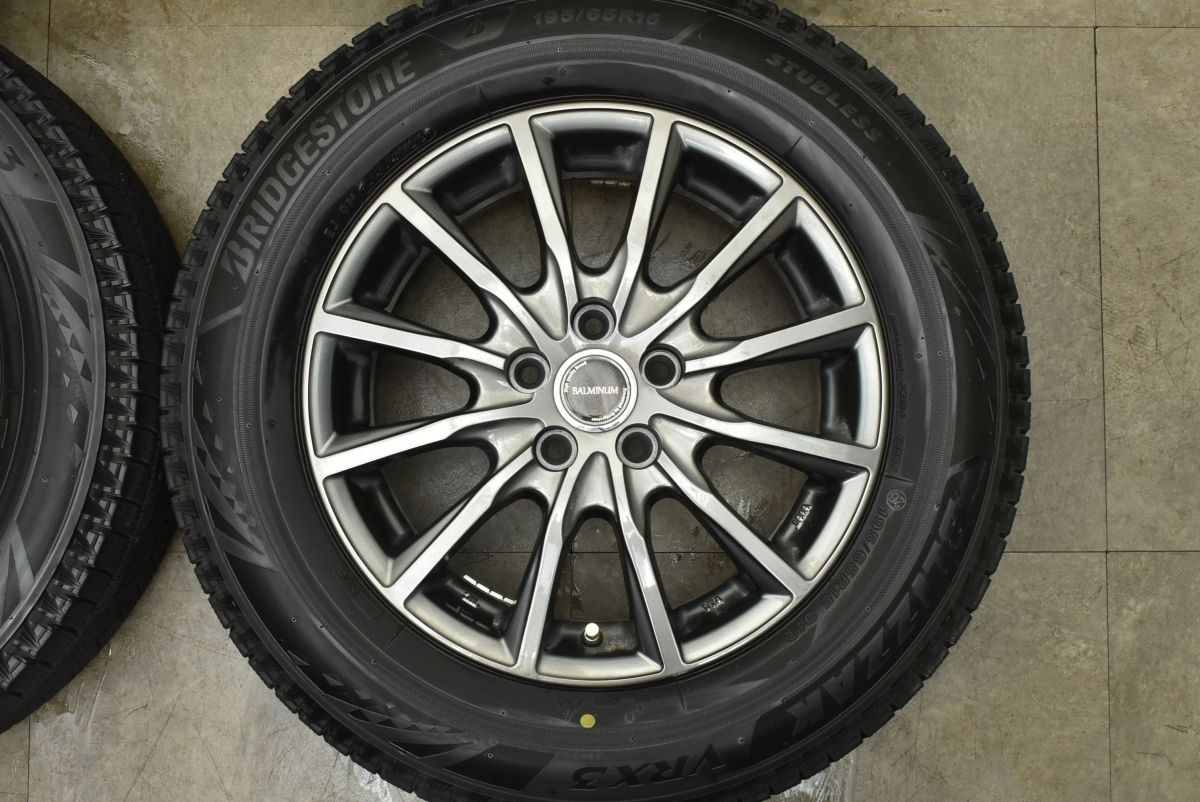 美品】バルミナ 15in 6J +43 PCD100 ブリザックVRX3 195/65R15