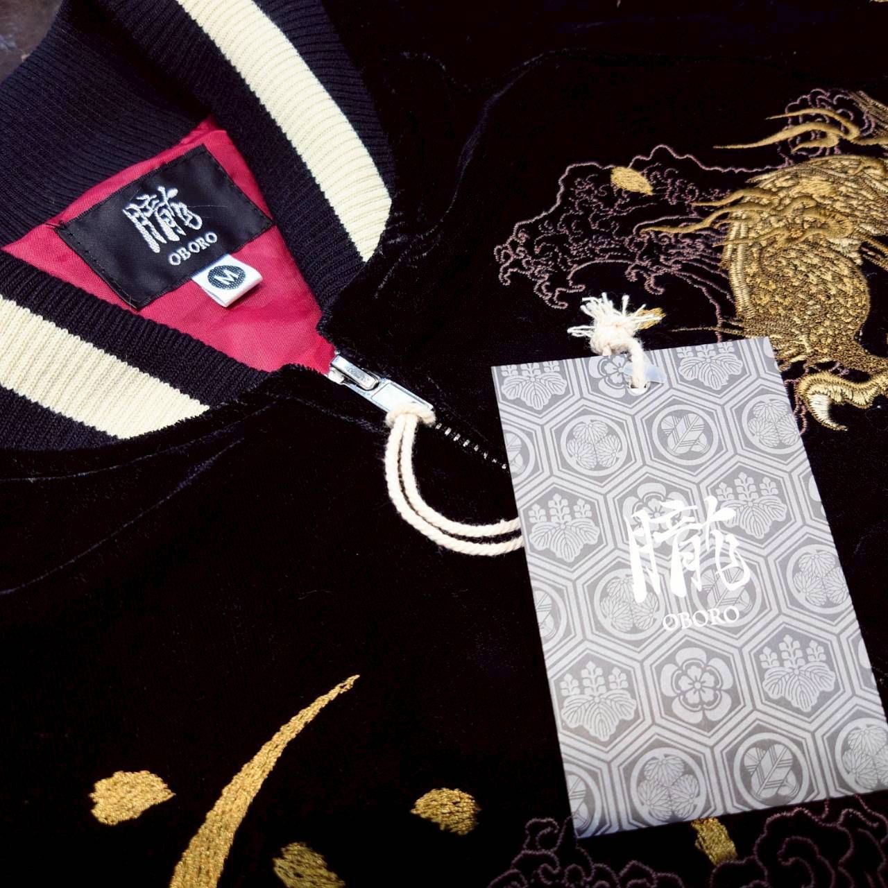 ラスワン☆【朧ｰOBOROｰ/龍 月/スカジャン ベロア/総刺繍】長袖