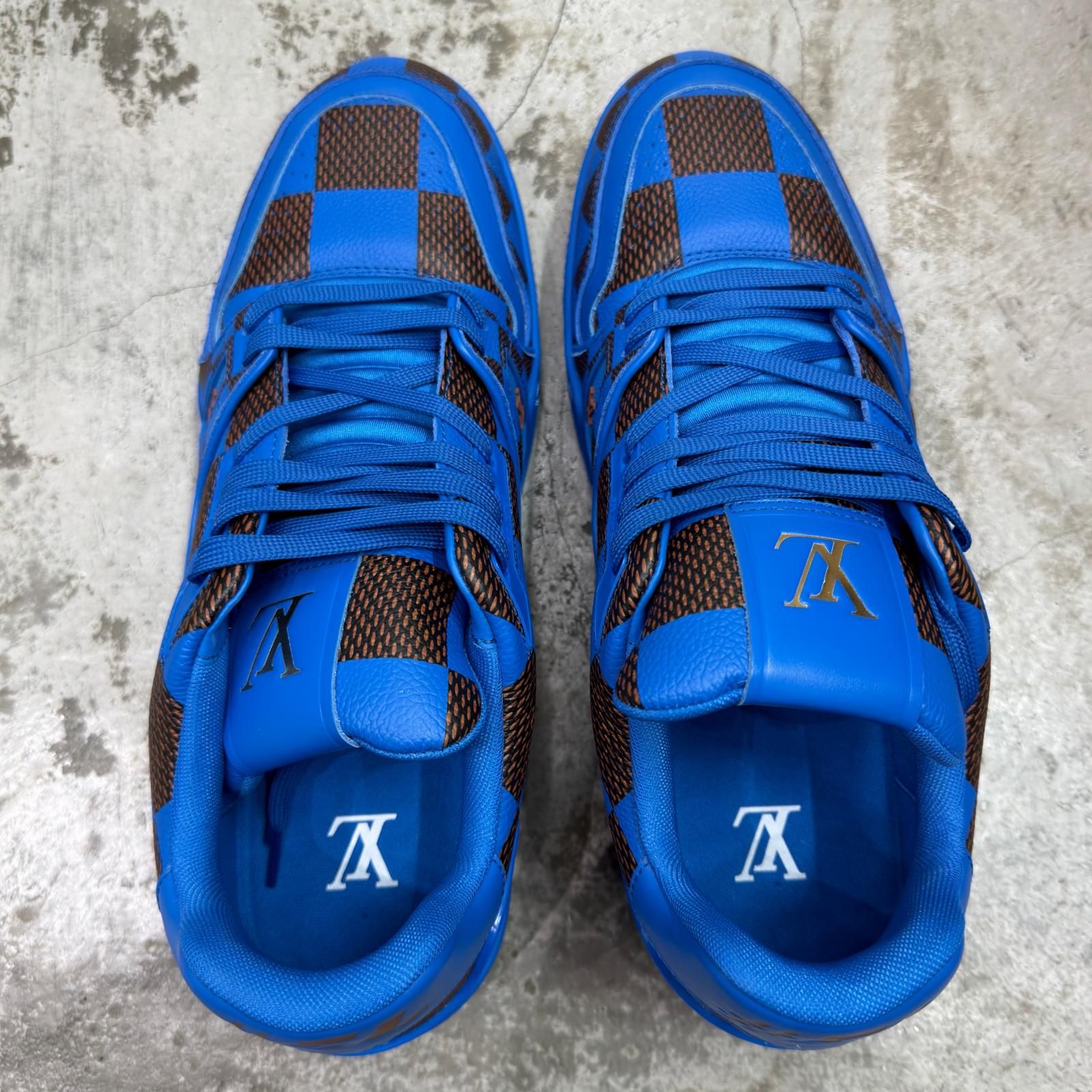 未使用 LOUIS VUITTON ダミエ プリント LVトレーナー スニーカー ルイ