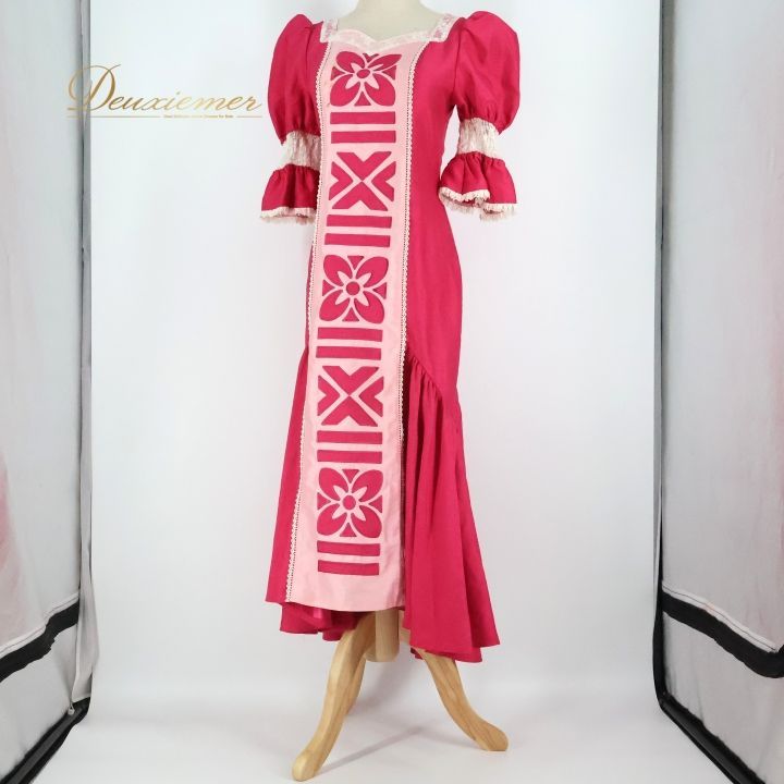 フラダンス 衣装 ワンピース ドレス ピンク系 パンドール ハワイアン