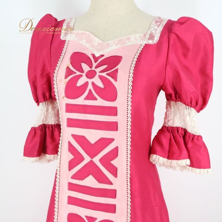 フラダンス 衣装 ワンピース ドレス ピンク系 パンドール ハワイアン