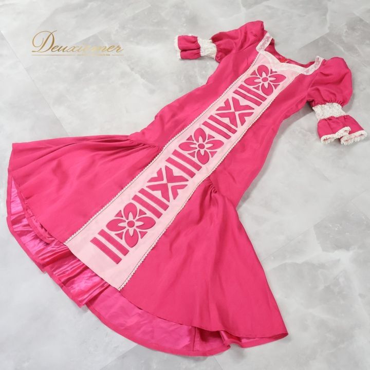 フラダンス 衣装 ワンピース ドレス ピンク系 パンドール ハワイアン