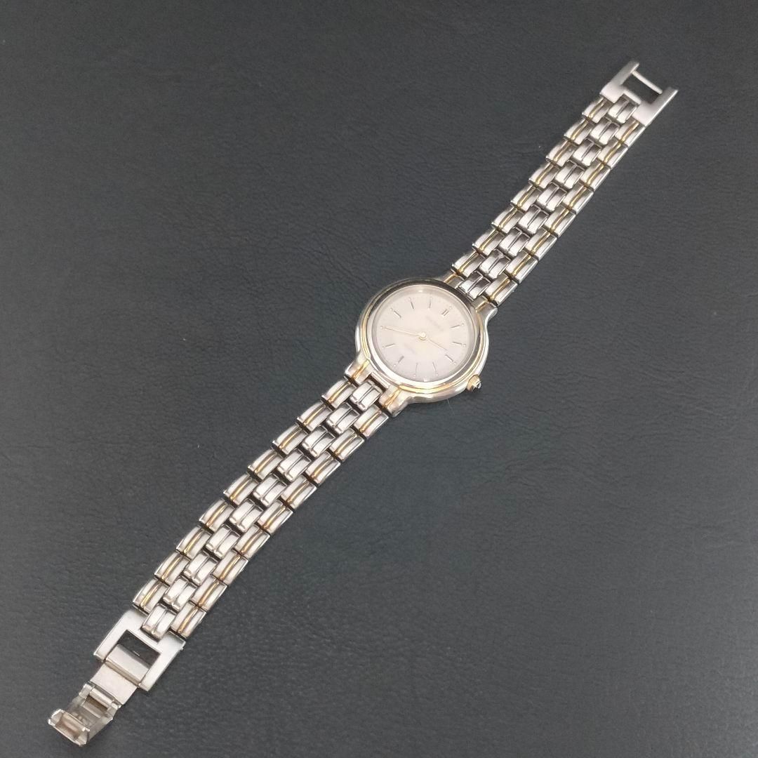 良品 SEIKO セイコー エクセリーヌ ホワイト ゴールド クォーツ 腕時計
