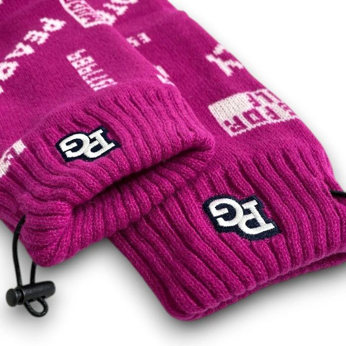 PEARLY GATES パーリーゲイツ ゴルフ ウール混ニット ロゴジャガード 総柄 ドローコード レッグウォーマー レッグカバー ゴルフウェア レディース 053-2283110 定価1.5万 ピンク ホワイト FR 017 51202 w 06 その他 レディースウェア ゴルフ