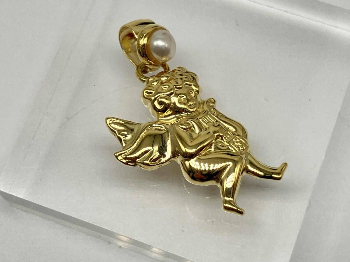 K 18 エンジェル ホワイトストーン トップ 2.6 g