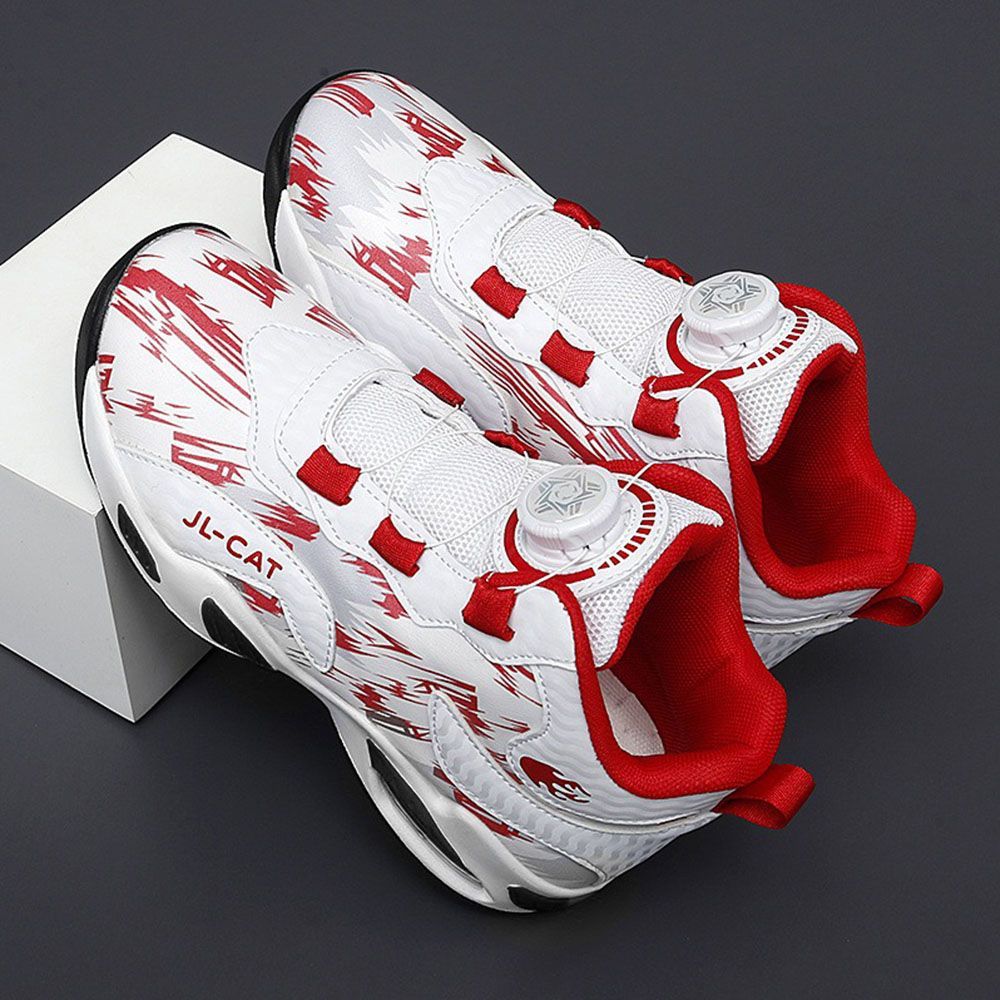 レッド  34(21cm)  バスケットシューズ バッシュ ジュニア ハイカット スニーカー キッズ バスケットシューズ バッシュ キッズバスケットシューズ バスケットボールシューズ バスケシューズ 