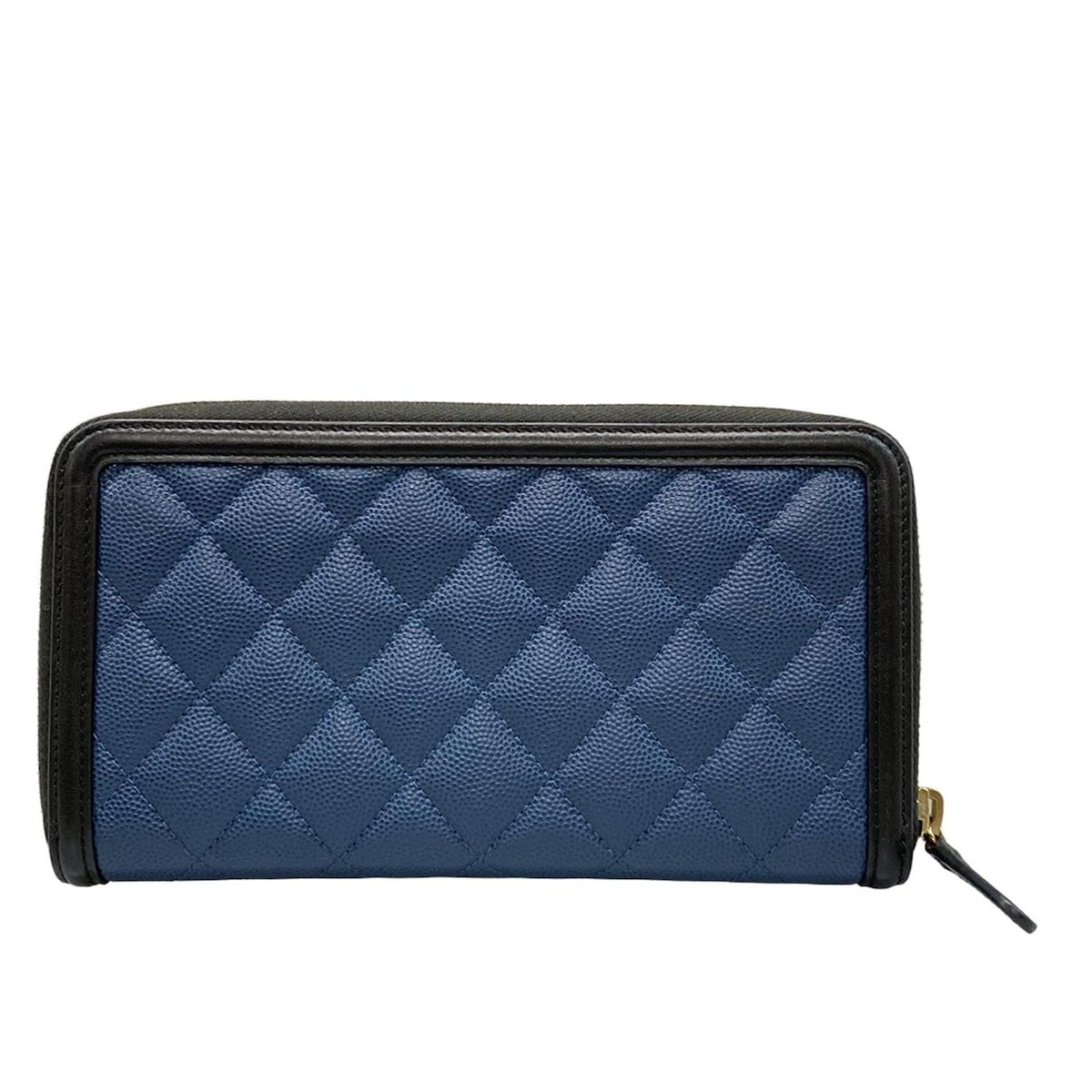 CHANEL(シャネル) 長財布美品 CCフィリグリー ネイビー×黒 ゴールド