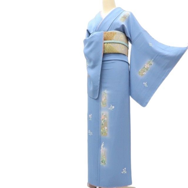 百華❀Y4111◇未着用 正絹 手描き友禅 仕付け糸付 手縫い仕立て 付下げ