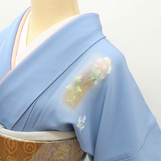 百華❀Y4111◇未着用 正絹 手描き友禅 仕付け糸付 手縫い仕立て 付下げ