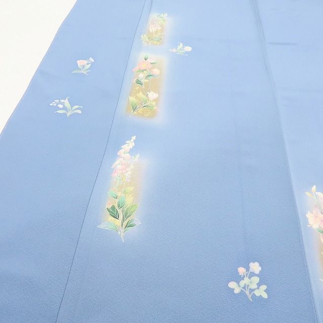 百華❀Y4111◇未着用 正絹 手描き友禅 仕付け糸付 手縫い仕立て 付下げ