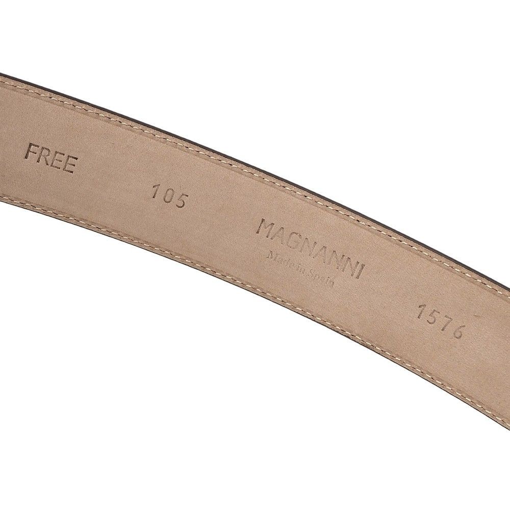 新品 MAGNANNI レザーベルト 【サイズ：FREE】 チョコ パティーヌ 1576