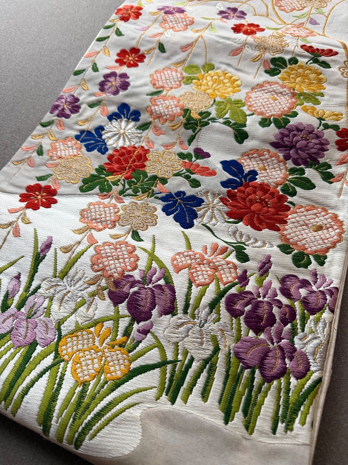 袋帯 セミアンティーク 唐織 花尽くし - メルカリ