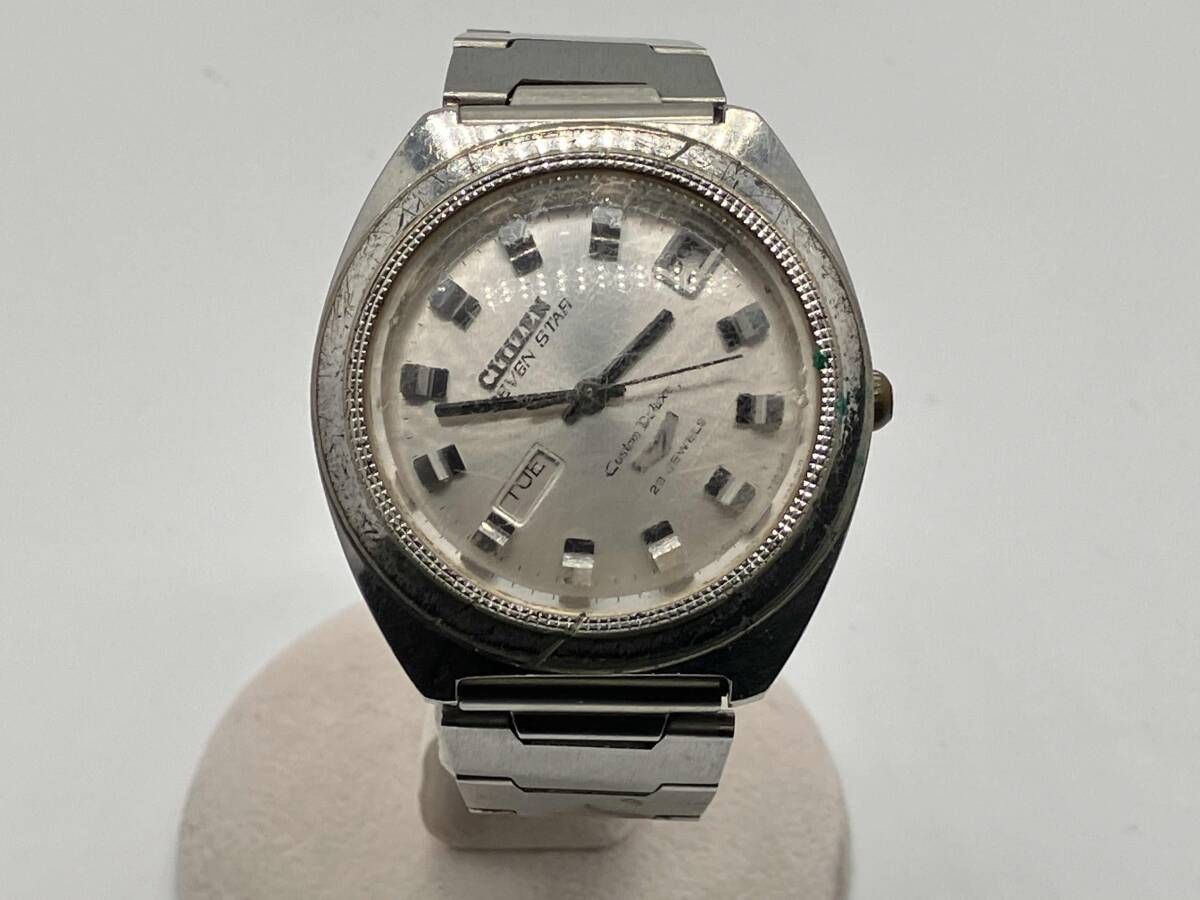 SEVEN STAR 自動巻き 腕時計　ジャンク品 ジャンク】 CITIZEN SEVEN STAR 自動巻き シルバー 腕時計 - メルカリ