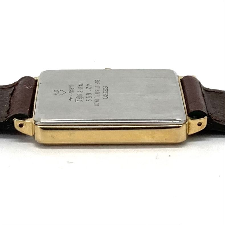 【希少】セイコー　SEIKO ソシエ　ゴールド　スクエア　稼働品　ビンテージ ◇SEIKO◇セイコー 稼働 クォーツ スクエア 7431-5180 ゴールド - メルカリ