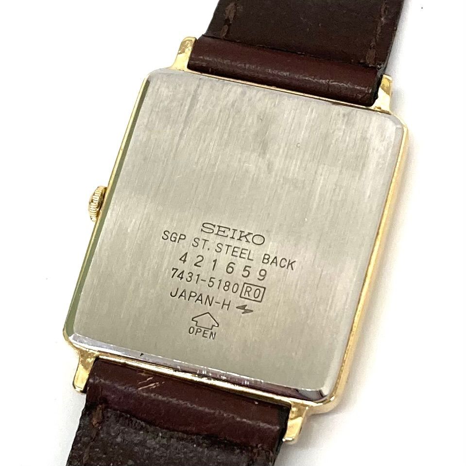◇SEIKO◇セイコー 稼働 クォーツ スクエア 7431-5180 ゴールド - メルカリ
