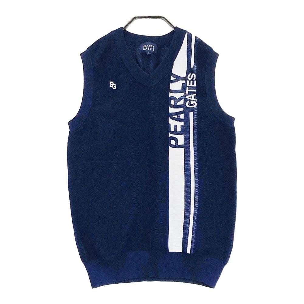 サイズ：2 PEARLY GATES パーリーゲイツ ニットベスト ロゴワッペン