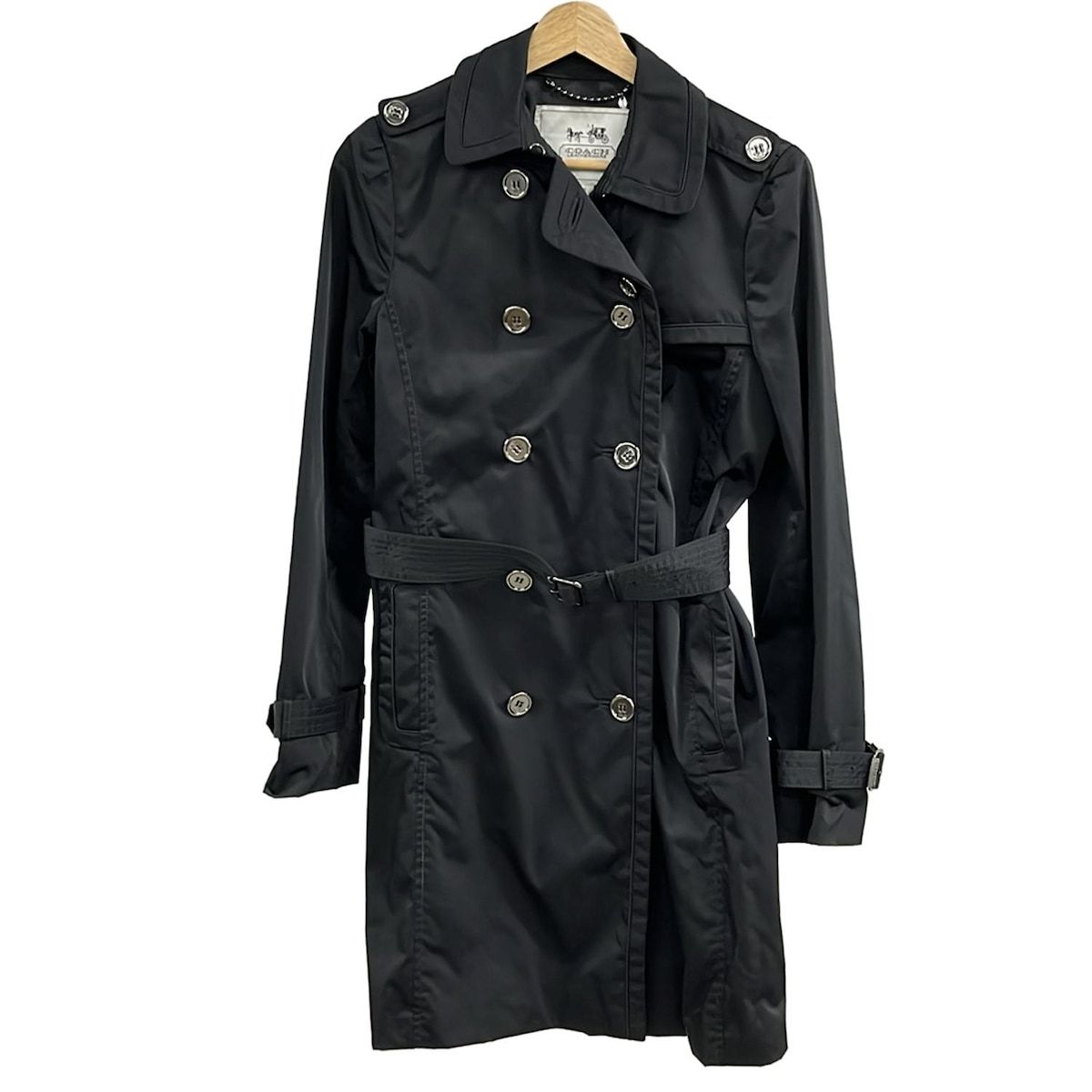 COACH(コーチ) トレンチコート サイズ6 M レディース美品 - 黒 長袖/春