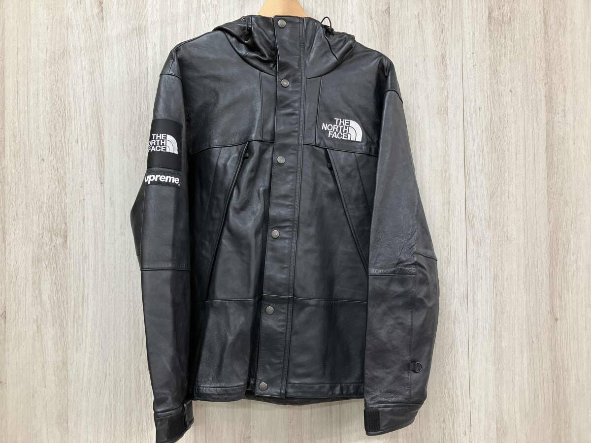 Supreme 18 FW TNF leather mountain parka シュプリーム ザノースフェイス 黒 ブラック