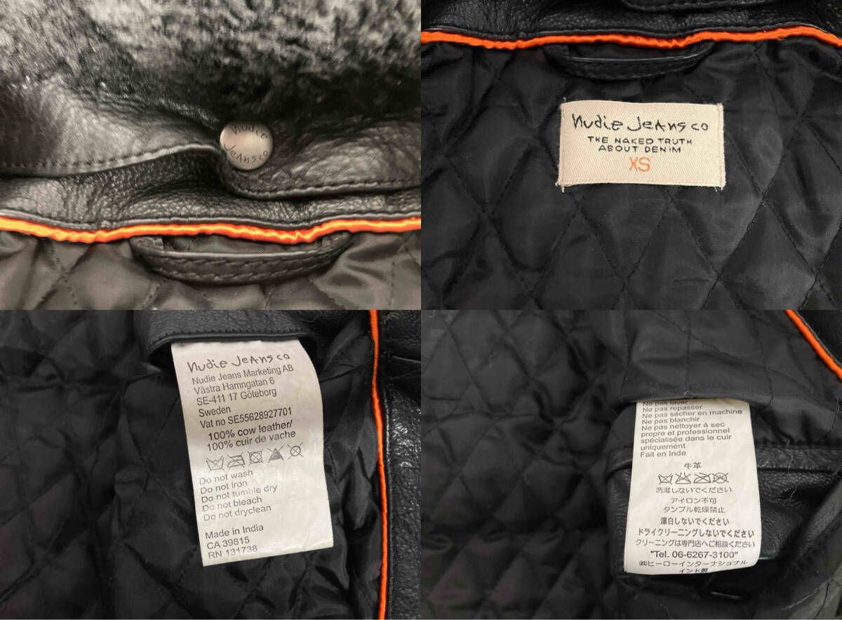 NUDIE JEANS ヌーディジーンズ レザージャケット XSサイズ フライト
