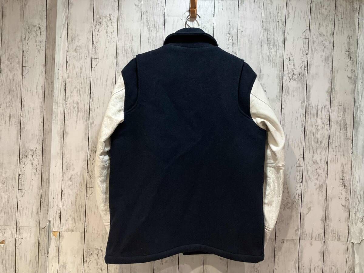 DENHAM デンハム STADIUM MELTON WOOL BLOUSON スタジウムメルトンウールブルゾン ネイビー M