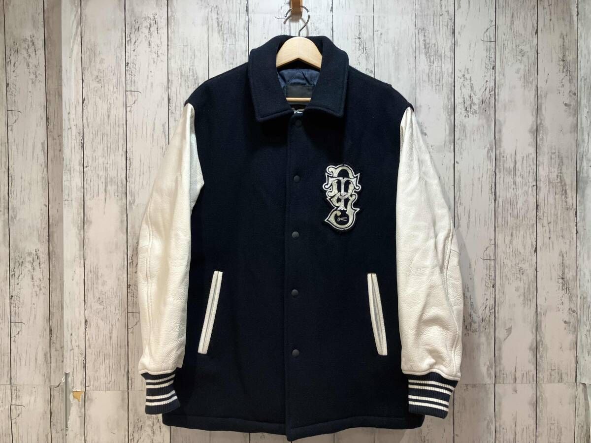 DENHAM デンハム STADIUM MELTON WOOL BLOUSON スタジウムメルトンウールブルゾン ネイビー M