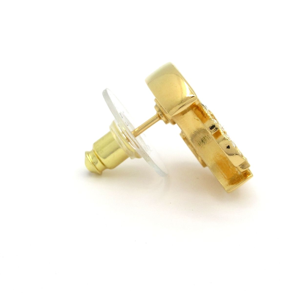 CHANEL シャネル ピアス ゴールド 黒 クリア 三日月 ココマーク