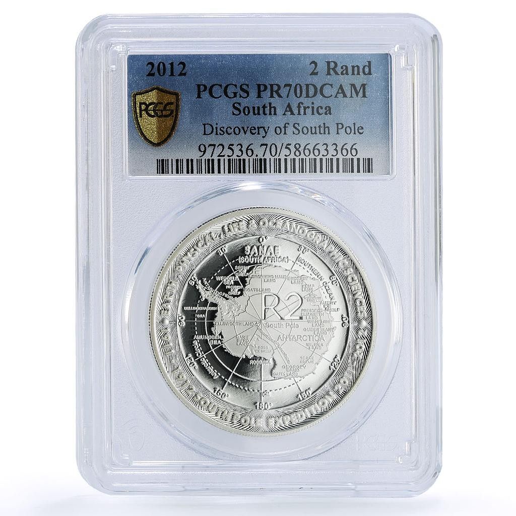 南アフリカ 2ランド ディスカバリー 南 PR 70 PCGS 銀貨 2012年