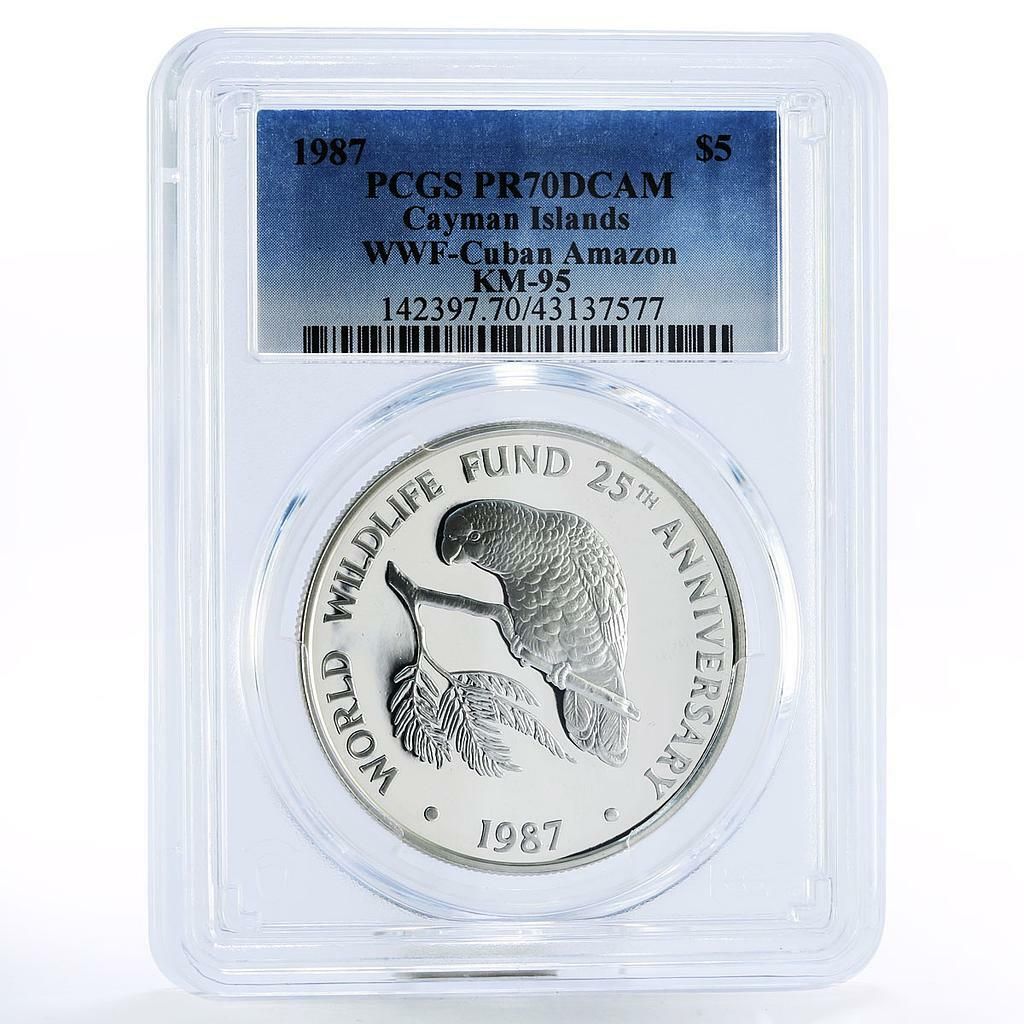ケイマン諸島 5ドル 野生動物アマゾン鳥 PR70 PCGS 銀貨 1987年 - メルカリ