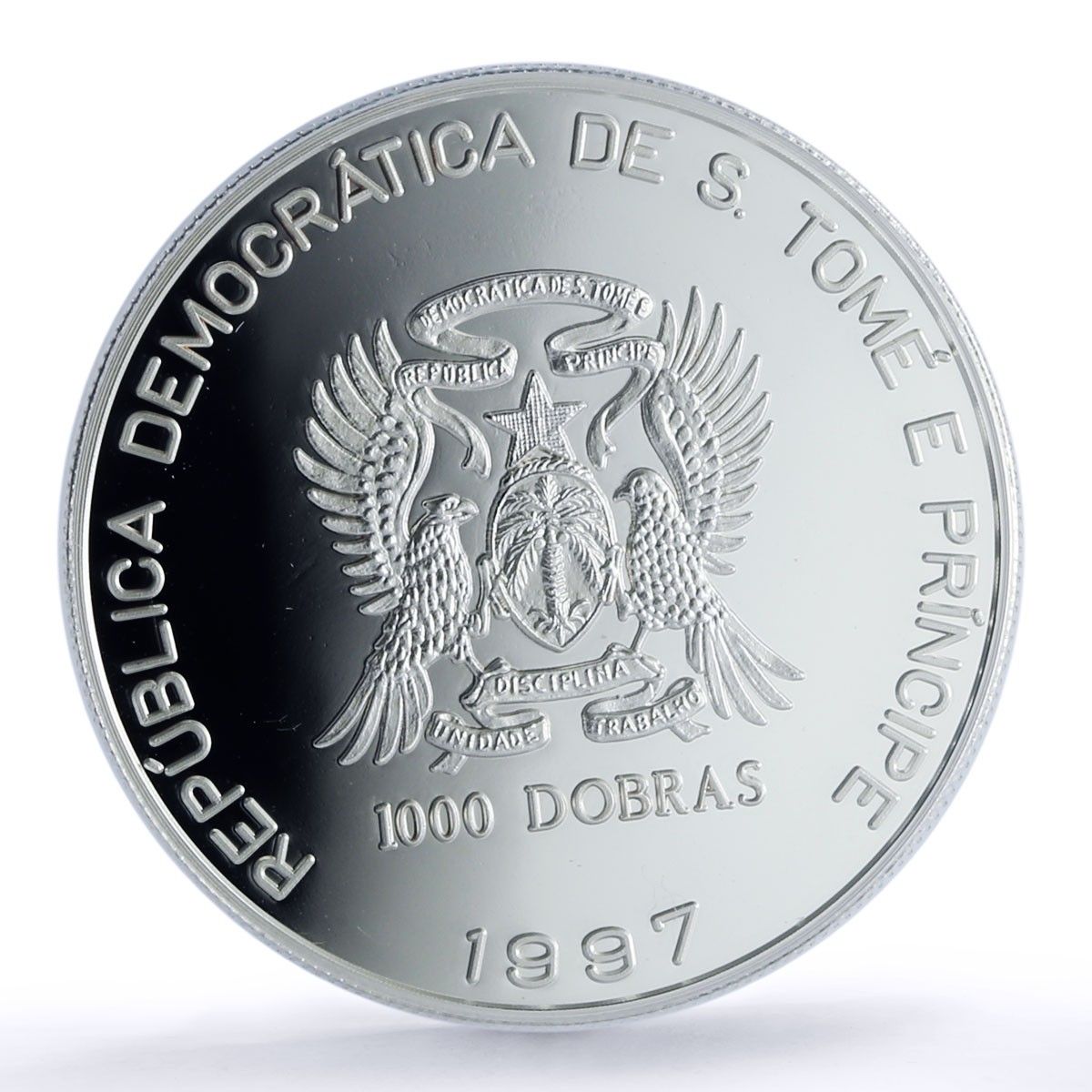 サントメ 1000ドブラ ダイアナ妃 クイーン ハート PR 70 PCGS 銀貨