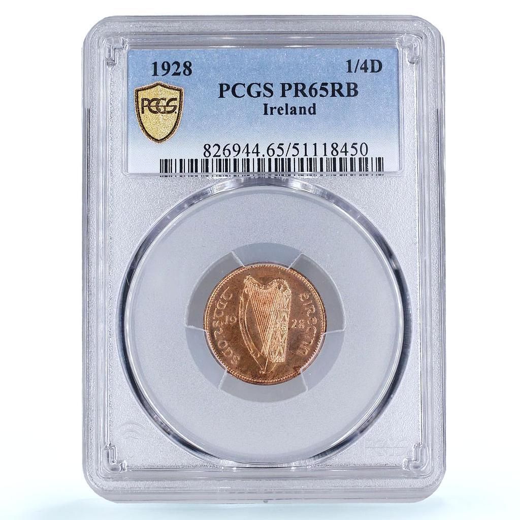 アイルランド 1/4 ファーシング フィンギン 国貨幣 バード PR65 PCGS