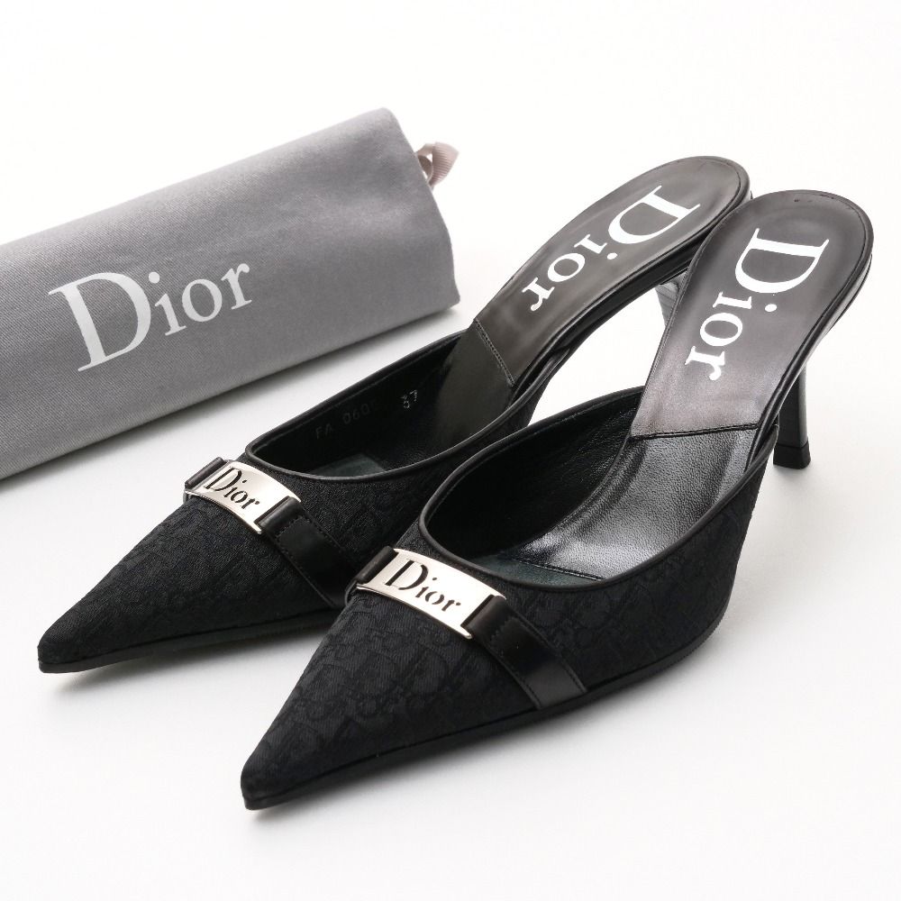 □美品□Dior ディオール ミュール サイズ37 オブリーク ジャカード