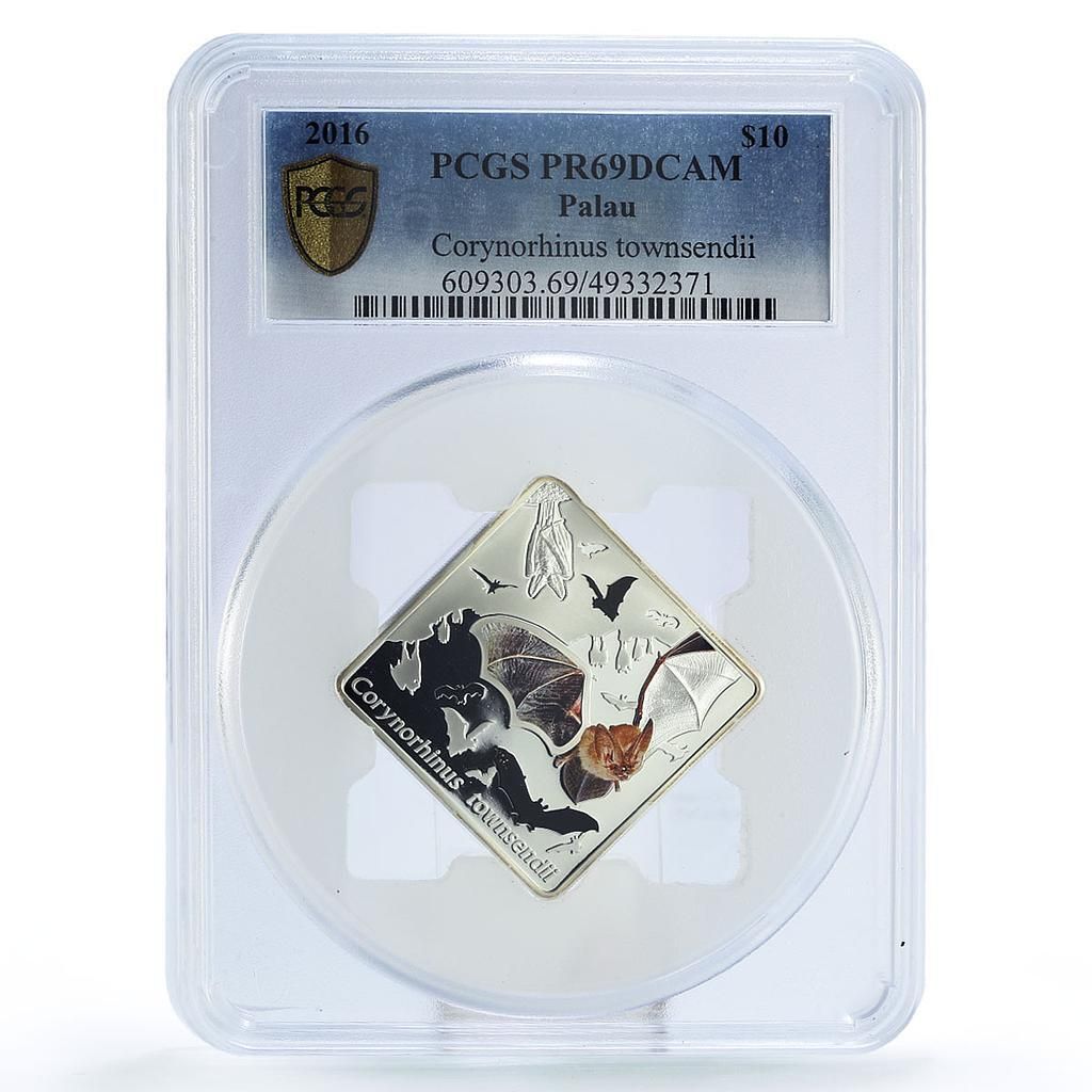 パラオ 10ドル 野生動物 コリノルヒン コウモリ 動物 PR 69 PCGS 銀貨 2016年