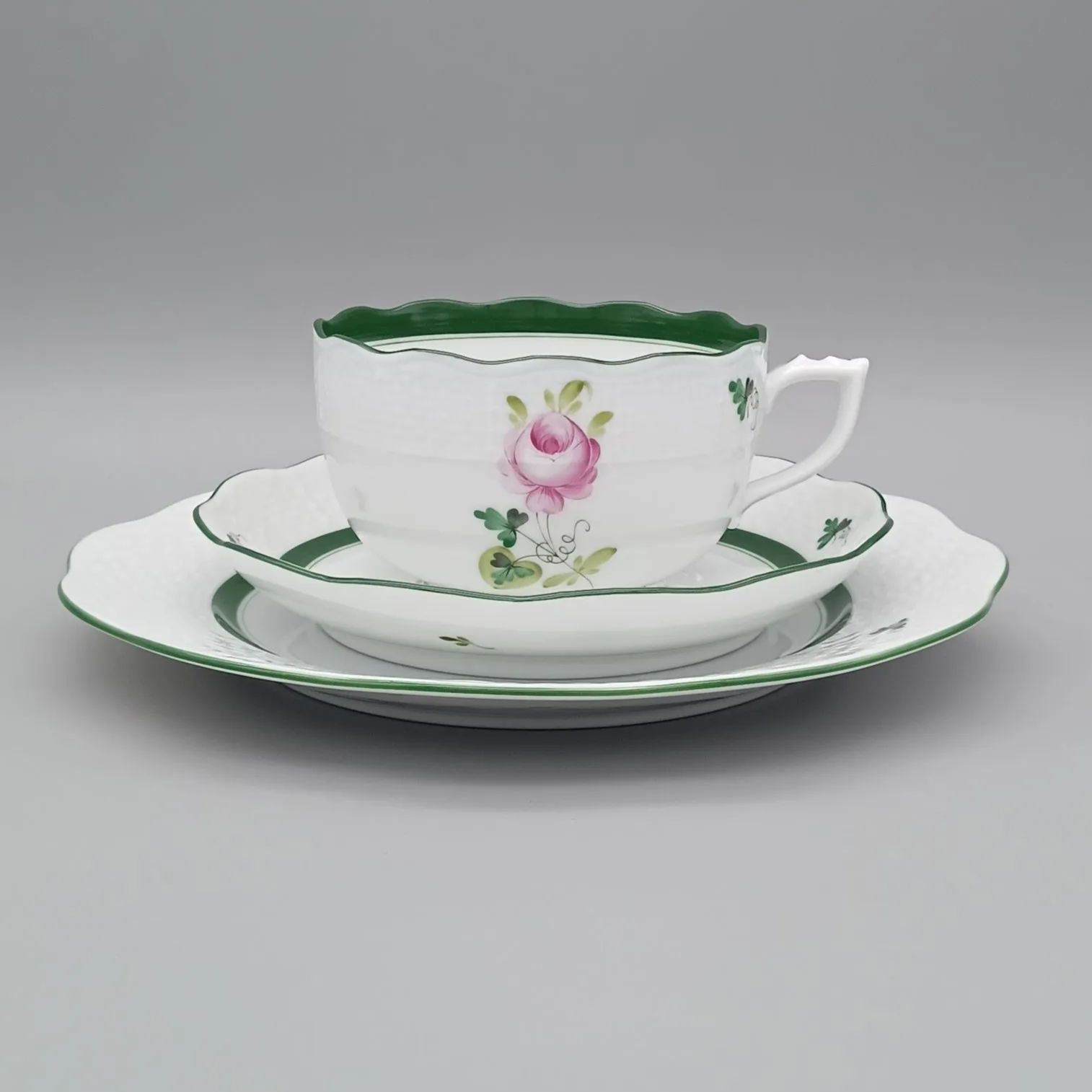 ヘレンド ウィーンの カップ＆ソーサー ケーキプレート トリオ Herend