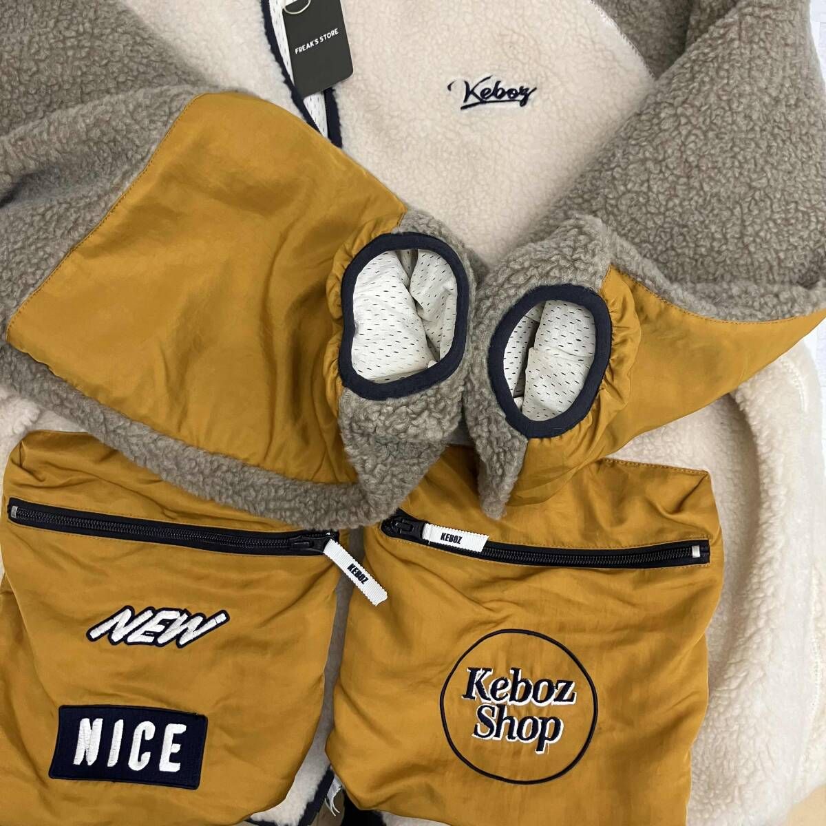 KEBOZケボズ ボアジャケット214-1581 FREAKS STORE 美品 ベージュ L