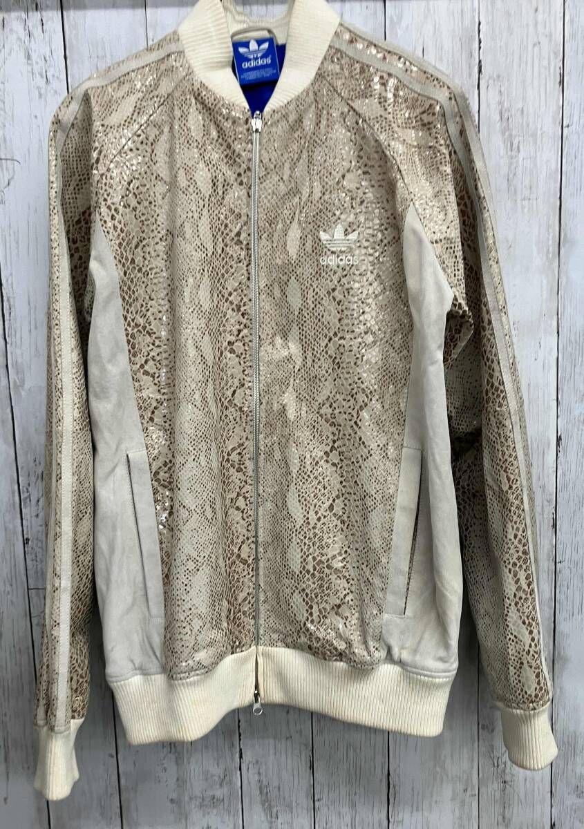 adidas ブルゾン アディダス パイソン柄 豚革 フルジップ size M
