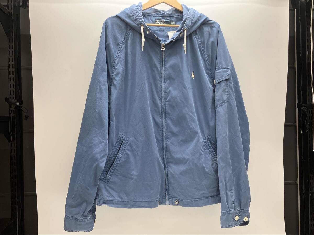 春 Polo RALPH LAUREN ポロ ラルフロ レン フ ドジャケット ジップアップ XXL ライトブル