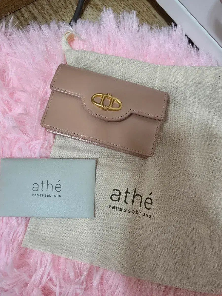 アッテヴァネッサ ブリューノ カードウォレット ピンクベージュ