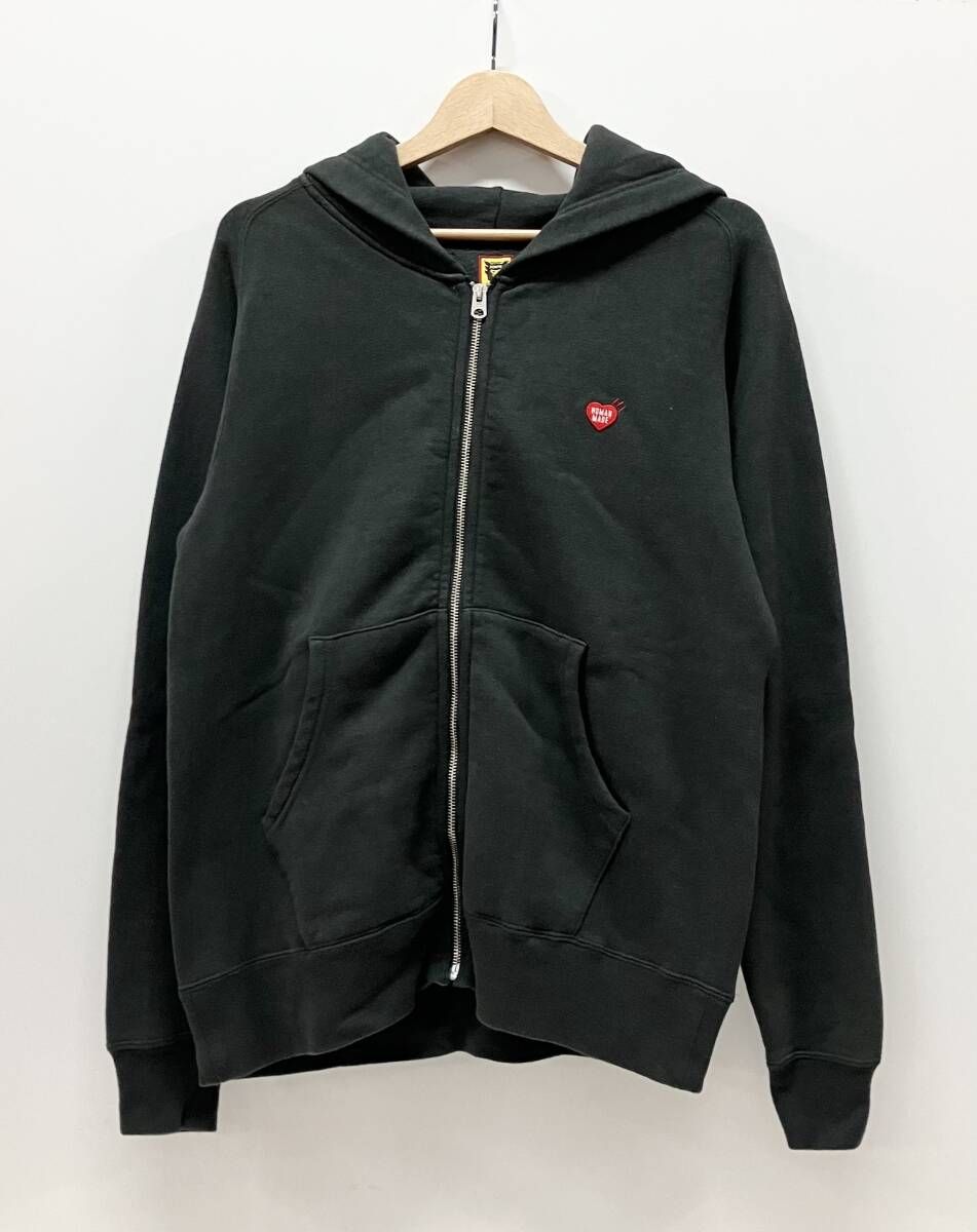 【まりお】M ヒューマンメイド BLACKジップアップフーディー Human Made - Zip Up Hoodie | HBX