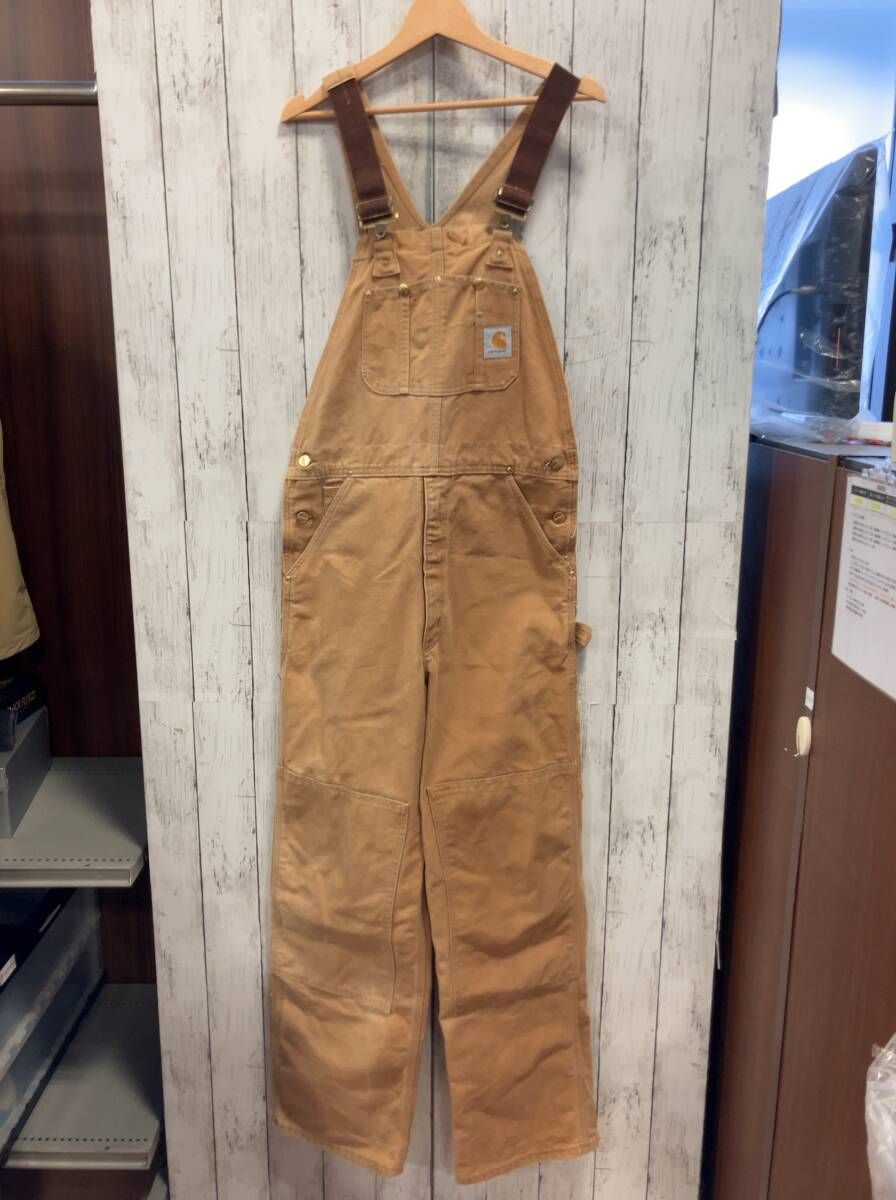 carhartt カーハート オーバーオール ベージュ ダブルニー 汚れ有り